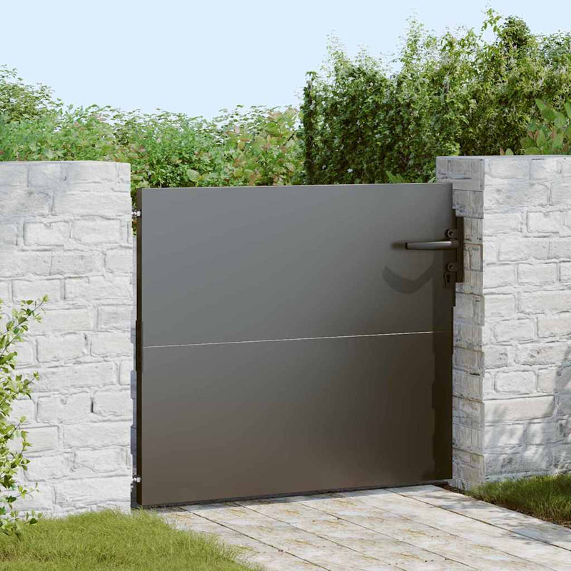 Load image into Gallery viewer, Vidaxl tuinpoort met slot zwart 85 x 100 cm poedergecoat staal
