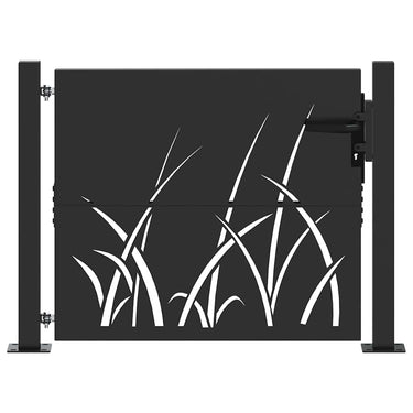 Vidaxl tuinpoort met slot zwart 110 x 105 cm poedergecoat staal