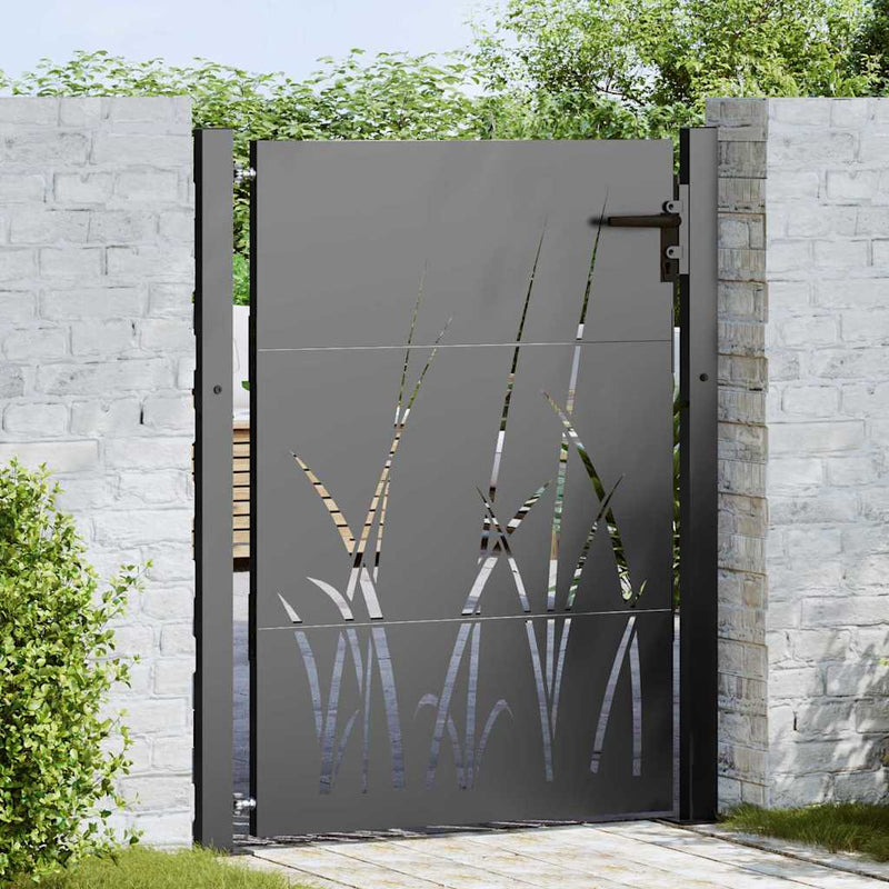 Load image into Gallery viewer, Vidaxl tuinpoort met slot zwart 110 x 155 cm poedergecoat staal
