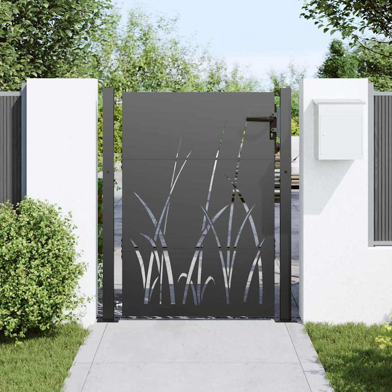 Load image into Gallery viewer, Vidaxl tuinpoort met slot zwart 110 x 155 cm poedergecoat staal
