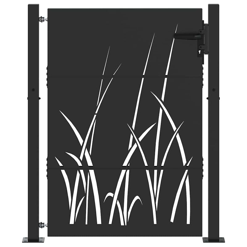 Load image into Gallery viewer, Vidaxl tuinpoort met slot zwart 110 x 155 cm poedergecoat staal
