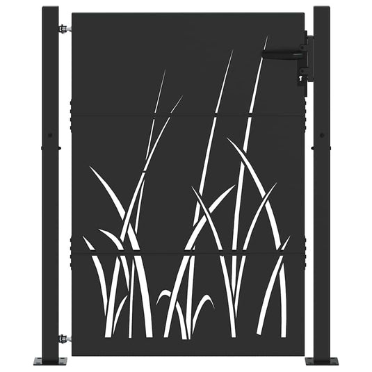 Vidaxl tuinpoort met slot zwart 110 x 155 cm poedergecoat staal