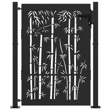 Vidaxl tuinpoort met slot zwart 110 x 155 cm gepoedercoat staal