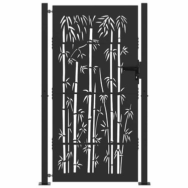 Vidaxl tuinpoort met slot zwart 110 x 205 cm gepoedercoat staal