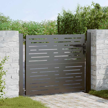 Vidaxl tuinpoort met slot zwart 110 x 105 cm gepoedercoat staal