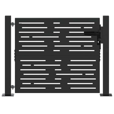 Vidaxl tuinpoort met slot zwart 110 x 105 cm gepoedercoat staal