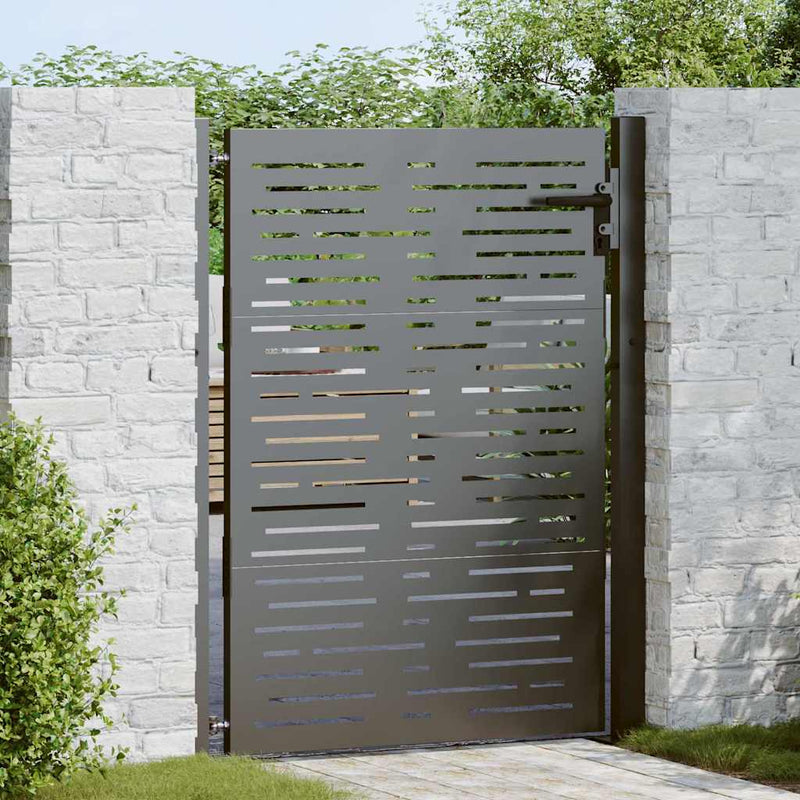 Load image into Gallery viewer, Vidaxl tuinpoort met slot zwart 110 x 130 cm gepoedercoat staal
