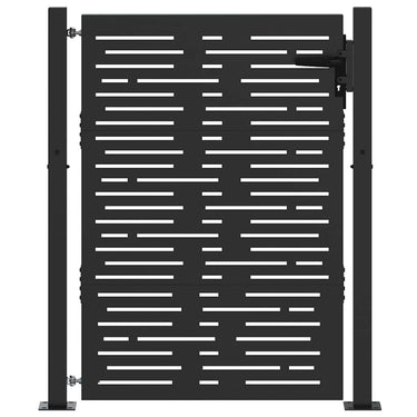 Vidaxl tuinpoort met slot zwart 110 x 155 cm gepoedercoat staal