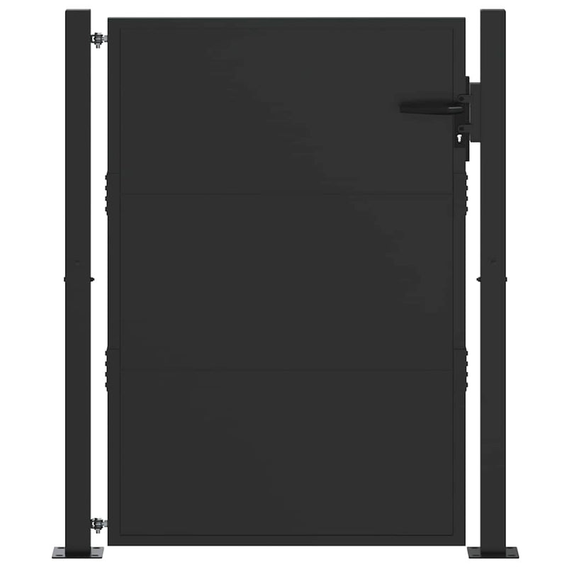 Load image into Gallery viewer, Vidaxl tuinpoort met slot zwart 110 x 130 cm gepoedercoat staal
