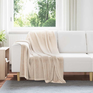 Vidaxl gooi deken beige 130 x 150 cm fleece