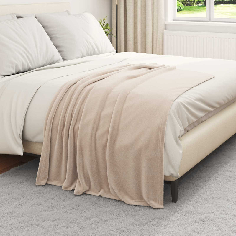 Load image into Gallery viewer, Vidaxl gooi deken beige 130 x 150 cm fleece
