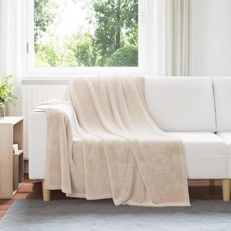 Load image into Gallery viewer, Vidaxl gooi deken beige 150 x 200 cm fleece
