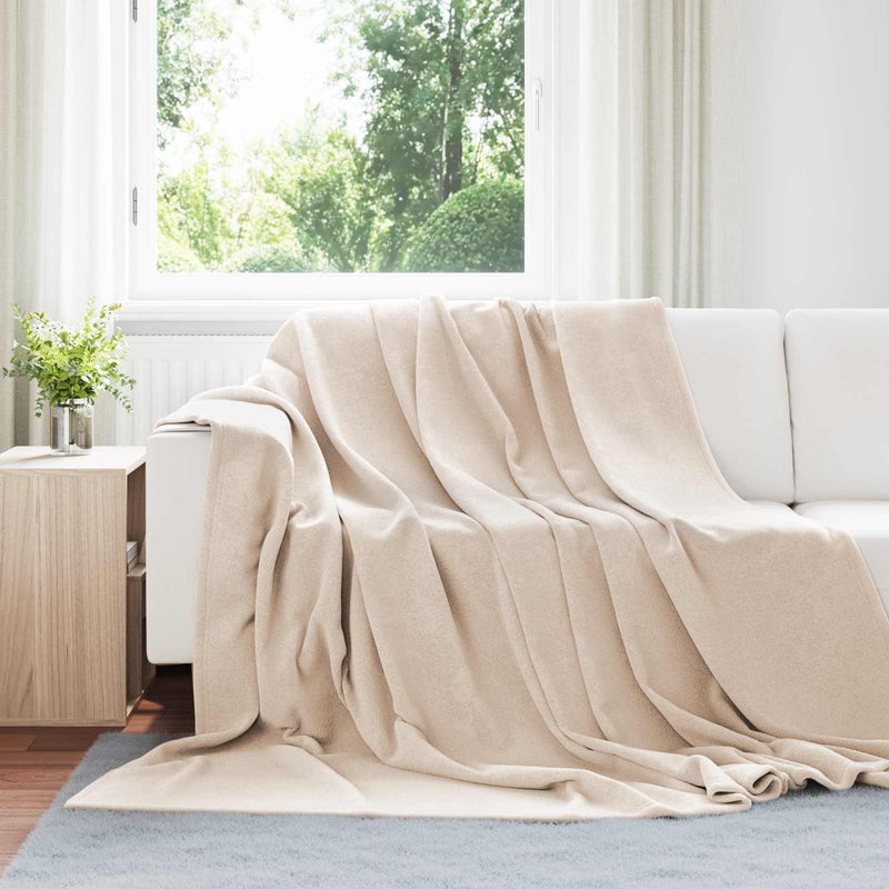 Load image into Gallery viewer, Vidaxl gooi deken beige 220 x 240 cm fleece
