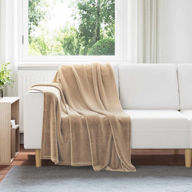 Vidaxl gooi deken kameel 130 x 150 cm fleece