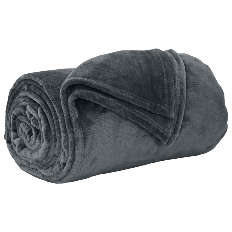 Load image into Gallery viewer, Vidaxl gooi deken donkergrijs 130 x 150 cm fleece
