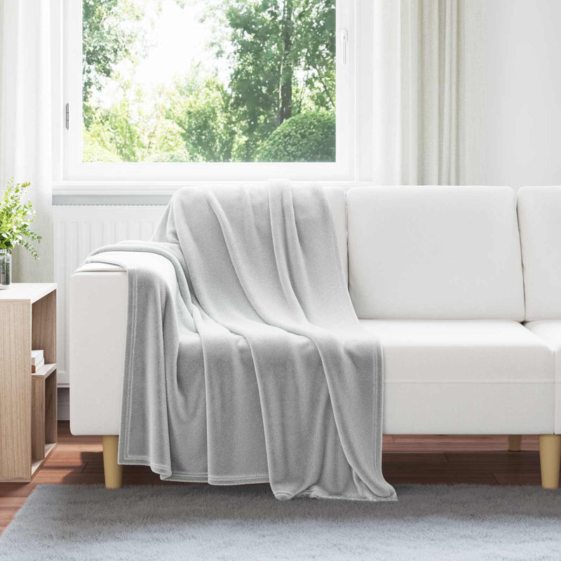 Load image into Gallery viewer, Vidaxl gooi deken grijs 130 x 150 cm fleece
