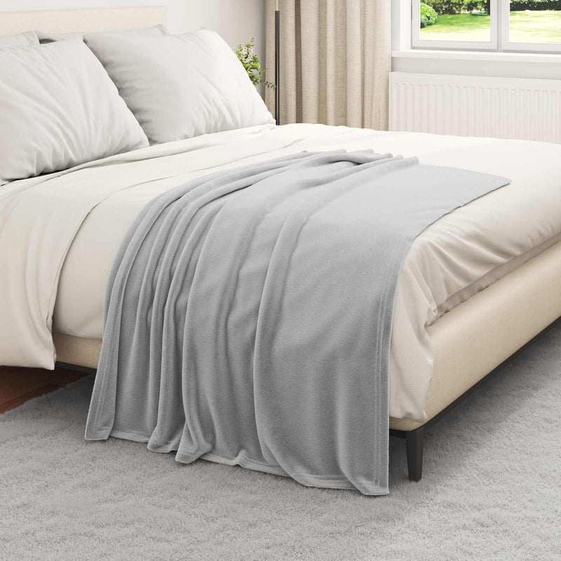 Load image into Gallery viewer, Vidaxl gooi deken grijs 130 x 150 cm fleece
