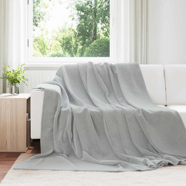 Vidaxl gooi deken grijs 240 x 270 cm fleece