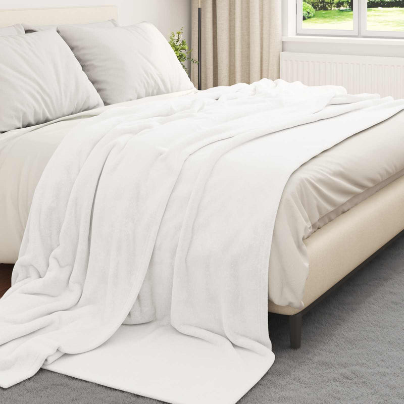 Load image into Gallery viewer, Vidaxl gooi deken wit 220 x 240 cm fleece
