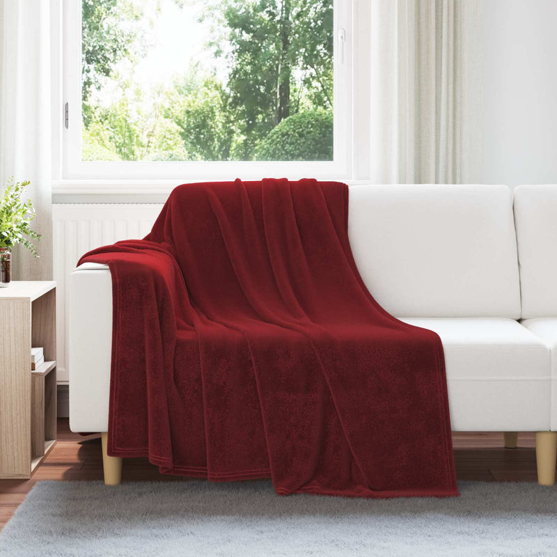 Load image into Gallery viewer, Vidaxl gooi deken bordeaux rood 150 x 200 cm fleece
