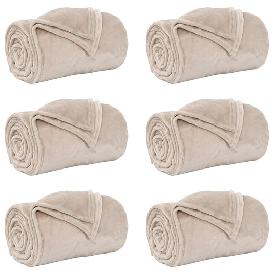 Vidaxl kleden 6 pcs beige 240 x 270 cm fleece