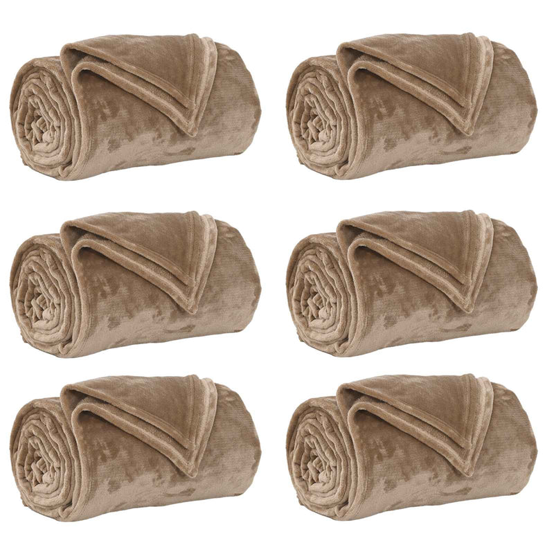 Load image into Gallery viewer, Vidaxl kleden 6 pcs kameel 130 x 150 cm fleece
