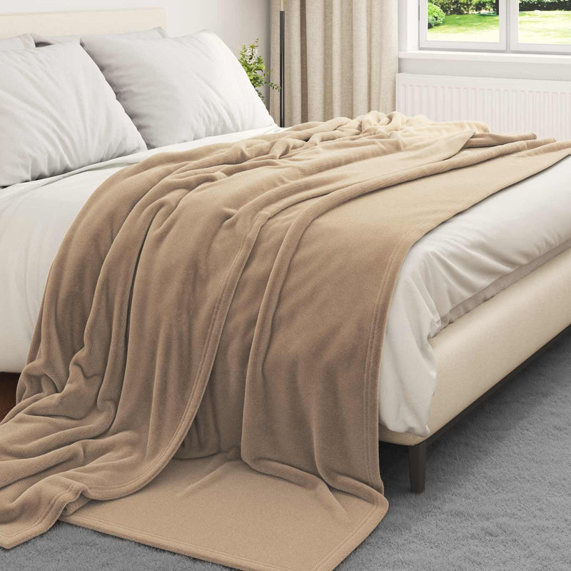Load image into Gallery viewer, Vidaxl kleden 6 pcs kameel 220 x 240 cm fleece
