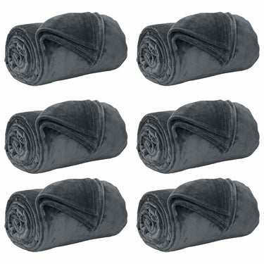 Vidaxl kleden 6 pcs donkergrijs 130 x 150 cm fleece
