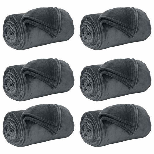 Vidaxl kleden 6 pcs donkergrijs 150 x 200 cm fleece
