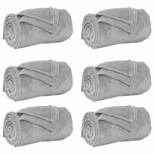 Vidaxl kleden 6 pcs grijs 130 x 150 cm fleece