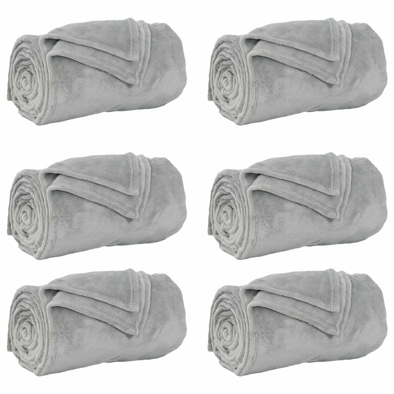 Load image into Gallery viewer, Vidaxl kleden 6 pcs grijs 150 x 200 cm fleece
