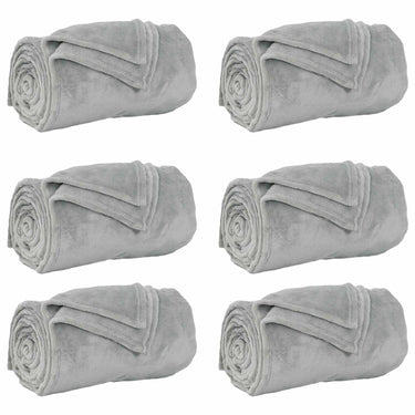 Vidaxl kleden 6 pcs grijs 240 x 270 cm fleece