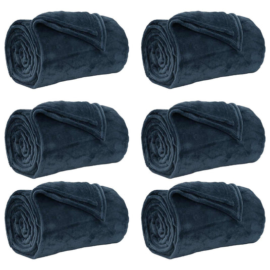 Vidaxl kleden 6 pcs marineblauw 240 x 270 cm fleece