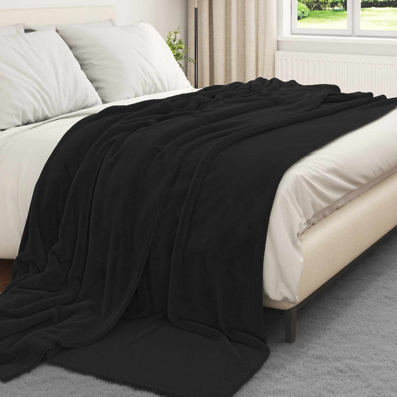 Load image into Gallery viewer, Vidaxl kleden 6 pcs zwart 220 x 240 cm fleece
