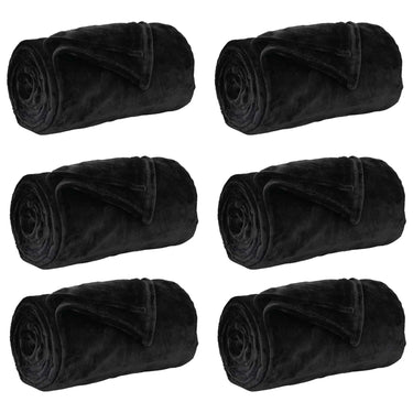 Vidaxl kleden 6 pcs zwart 240 x 270 cm fleece