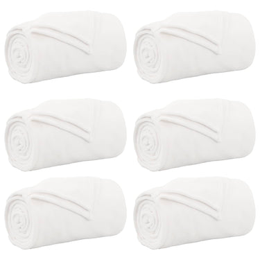 Vidaxl kleden 6 pcs wit 130 x 150 cm fleece