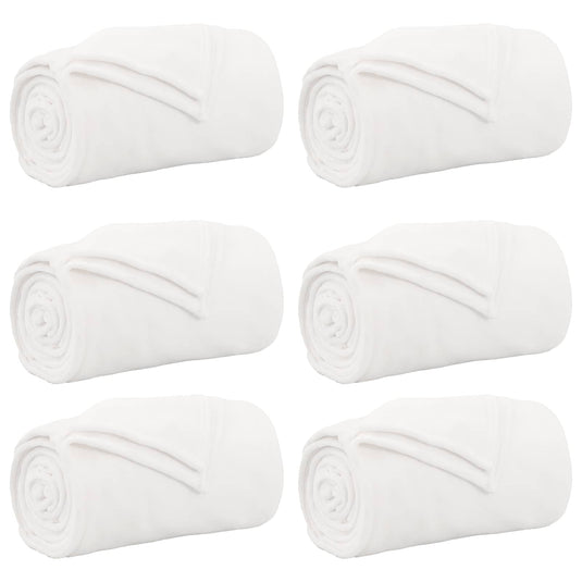 Vidaxl kleden 6 pcs wit 130 x 150 cm fleece