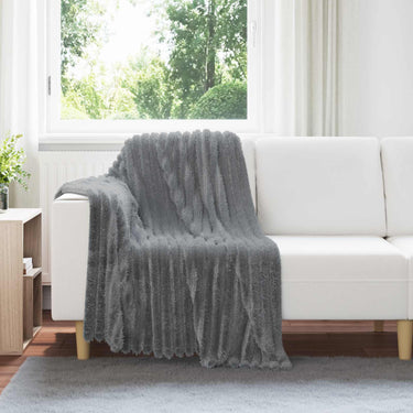 Vidaxl gooi deken donkergrijs 150 x 130 cm fleece