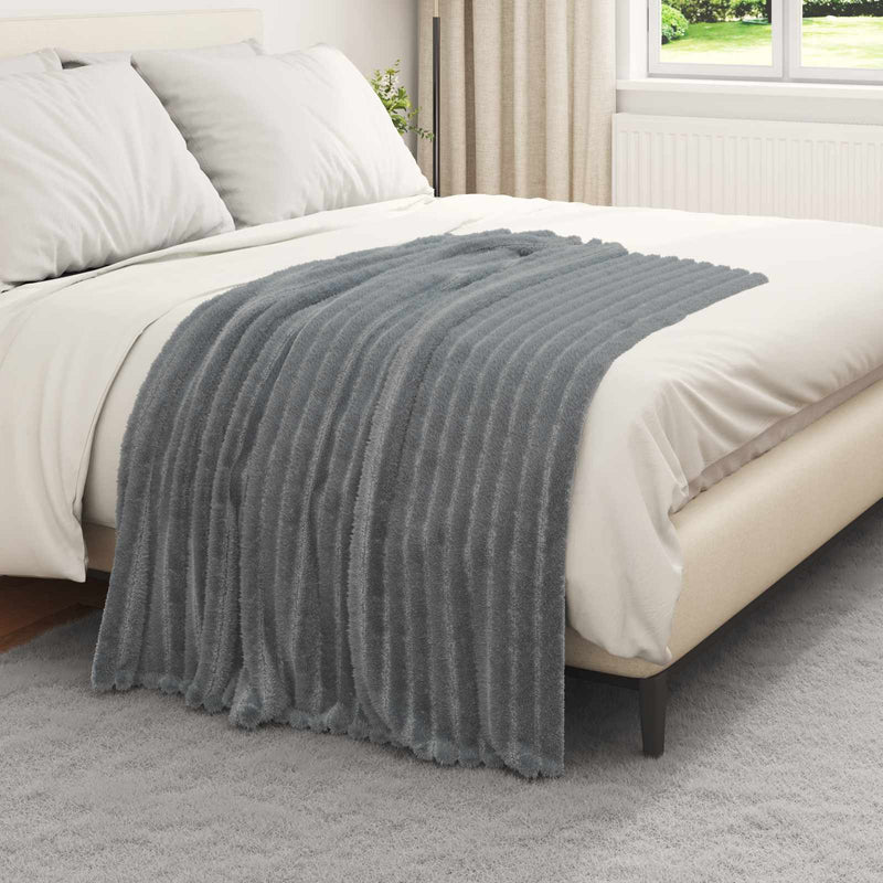 Load image into Gallery viewer, Vidaxl gooi deken donkergrijs 150 x 130 cm fleece
