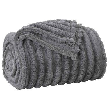 Vidaxl gooi deken donkergrijs 150 x 130 cm fleece