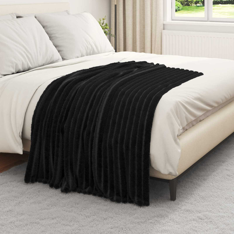 Load image into Gallery viewer, Vidaxl gooi deken zwart 150 x 130 cm fleece
