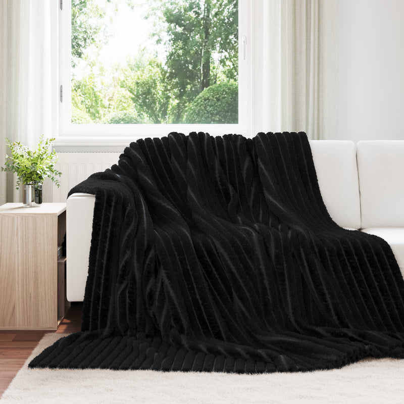Load image into Gallery viewer, Vidaxl gooi deken zwart 240 x 220 cm fleece
