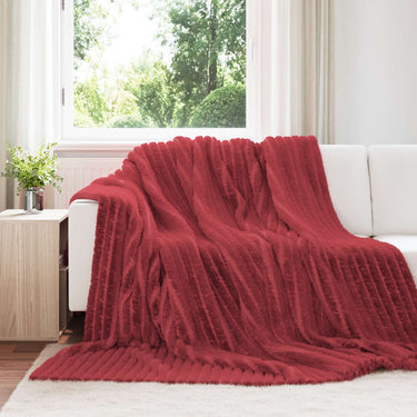 Vidaxl gooi deken bordeaux rood 270 x 240 cm fleece
