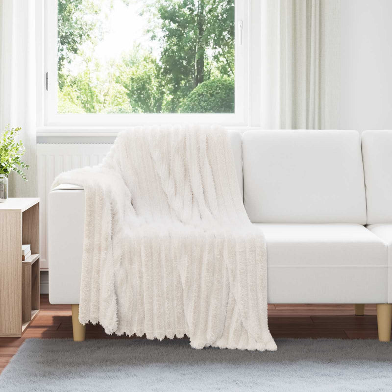 Load image into Gallery viewer, Vidaxl gooi deken crème 150 x 130 cm fleece
