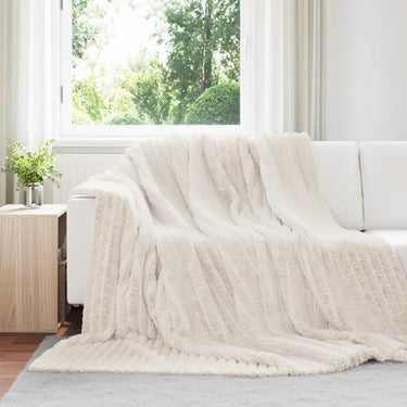 Vidaxl gooi deken crème 240 x 220 cm fleece