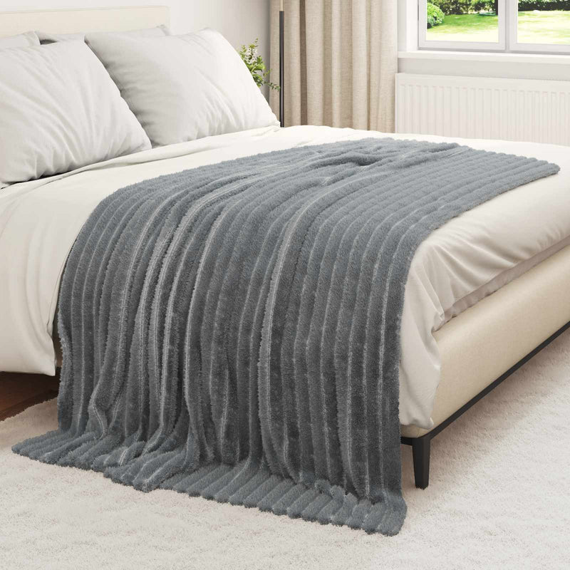 Load image into Gallery viewer, Vidaxl kleden 6 pcs donkergrijs 200 x 150 cm fleece
