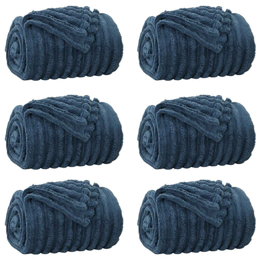 Vidaxl kleden 6 pcs marineblauw 270 x 240 cm fleece