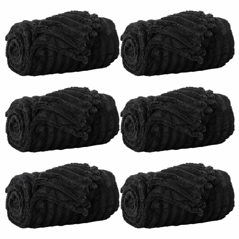 Load image into Gallery viewer, Vidaxl kleden 6 pcs zwart 200 x 150 cm fleece
