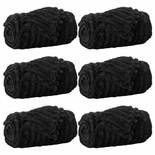 Vidaxl kleden 6 pcs zwart 200 x 150 cm fleece
