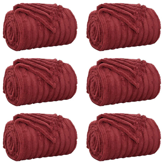 Vidaxl kleden 6 pcs bordeaux rood 240 x 220 cm fleece